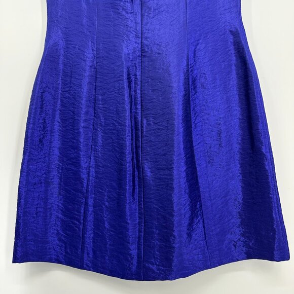 Laundry by Shelli Segal Embellished Halter Cocktail Dress 12 Mini Beaded Blue - Picture 9 of 13